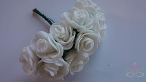 Decoflorall Mini foam roos 2, 5 cm. Wit +/- 144st zak Mini foam roos
