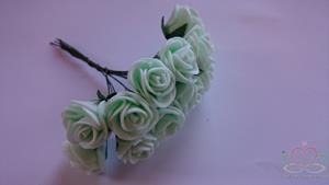 Decoflorall Mini foam roos 2, 5 cm. MintGroen +/- 144st zak Mini foam roos