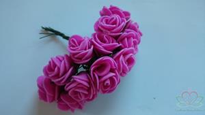 Decoflorall Mini foam roos 2, 5 cm. / Fuchsia +/- 144st zak Mini foam roos