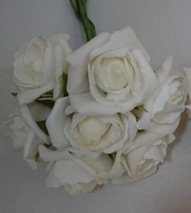 Decoflorall foam roos Emilia Creme 6 cm. bundel 7 new Creme