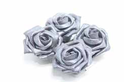 Decoflorall foam roos Zwart Parelmoer 6 cm. / 4 stuks foam roos Zwart Pearl