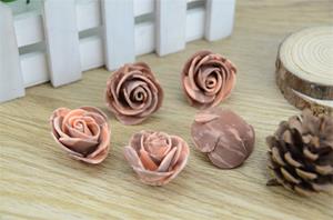 Decoflorall Foamroos, foamrozen Gemeleerd LOS 35mm +/-50 stuks. Bruin Caramel foamroos los