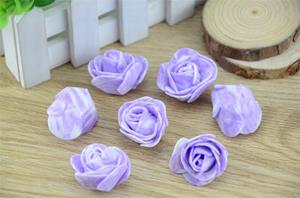 Decoflorall Foamroos, foamrozen Gemeleerd LOS 35mm +/-50 stuks. Lila-Wit foamroos los