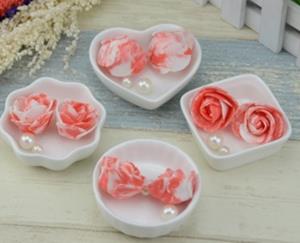 Decoflorall Foamroos, foamrozen Gemeleerd LOS 35mm +/-50 stuks. Rood-Wit foamroos los