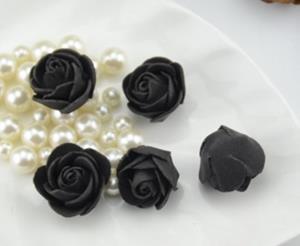 Decoflorall Foamroos, foamrozen LOS 30mm +/-50 stuks. Zwart foamroos los