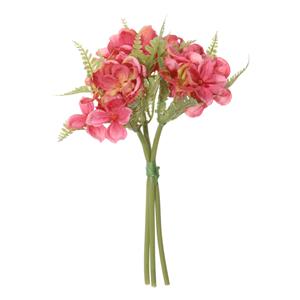 Decoflorall Hortensiabundel 23cm. ROOD bundel met 3 stuks Hortensiabundel 23cm.