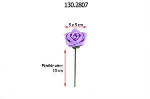 Decoflorall foamroos +/- 5 cm. BULK 250 stuks. Lila foamroos +/-5 cm.