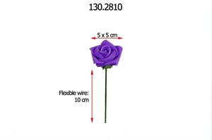 Decoflorall foamroos +/- 5 cm. Zak 25 stuks. PAARS! foamroos +/-5 cm.