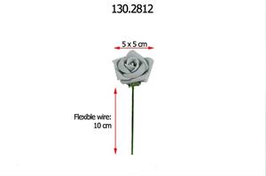 Decoflorall foamroos +/- 5 cm. Zak BULK 250 stuks. Grijs foamroos +/-5 cm.