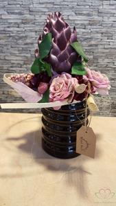 Decoflorall Artisjok Purple 15 cm. Foam/st Artisjok