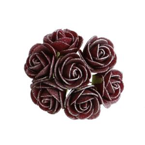 Decoflorall MINI foamroos Emilia 3 cm. antique BURGUNDY/ doos 84 new foam roos Emilia