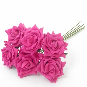 Decoflorall foam roos 6 cm. Cerise BUNDEL 6 foamroos