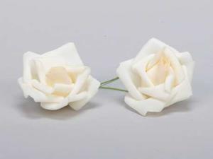 Decoflorall Actie foam rose zalm 4cm. 24pc zak foam creme 4 cm.