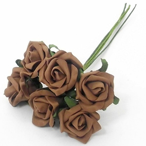 Decoflorall foam roosPremier Kleurvast Choco bruin 4cm. BUNDEL 6 foamrozen