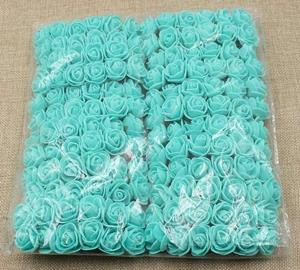Decoflorall Mini foam roos 2, 5 cm. Tiffany Aqua +/- 144st zak,  Mini foam roos