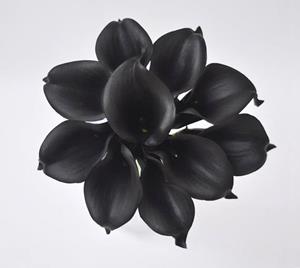 Decoflorall Calla Real Touch Zwart +/- 7 cm. en 37cm lang. / st Calla Real Touch +/- 7 cm.