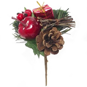 Decoflorall KerstbijstekerAppel Cadeautje Besjes Dennenappel/ DOOS60 Kerstbijsteker