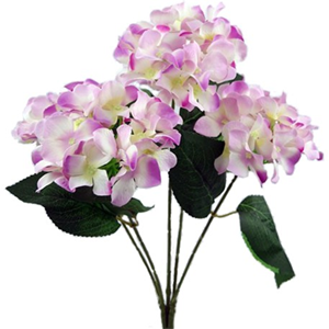 Decoflorall Hortensia GROOT HYDRANGEA BUSH NEW Ivory-Lila 49 cm. Groot! flowerwall vuller