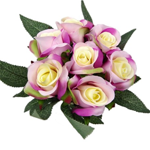 Decoflorall Schattig boeketje Lila/creme 7 stelen 25 cm. Schattig boeketje Lila/cr