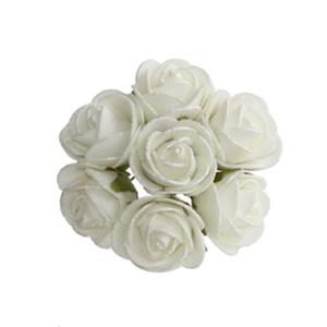 Decoflorall Mini foam roos Creme 3cm. 84st foambloemen