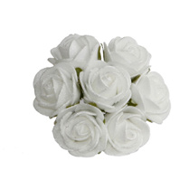 Decoflorall Mini foam roos Wit 3cm. 84st foambloemen