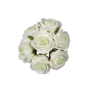 Decoflorall Mini foam roos Creme Groen 3cm. 84st foambloemen