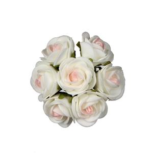 Decoflorall Mini foam roos Creme roze 3cm. 84st foambloemen