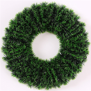 Decoflorall Dennenkrans Kunst 37cm. TINSEL WREATH GREEN/BLACK Kunst krans