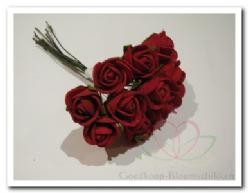 Decoflorall Actie Mini foam roos 2 cm. rood Doos144 Mini foam roos