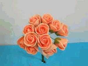 Decoflorall Actie Mini foam roos 2 cm. Oranje doos 144 st Mini foam roos