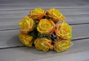 Decoflorall foam roos Elegant 5 cm. Geel comb / doos 48 foam roos Eleg