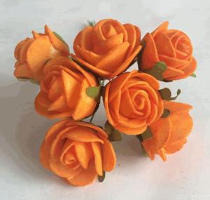 Decoflorall foam roos MIDI 3 cm. Oranje/ doos 84 foamroosjes