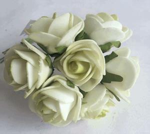 Decoflorall foam roos MIDI 3 cm. CremeGroen / doos 84 foam roos MIDI