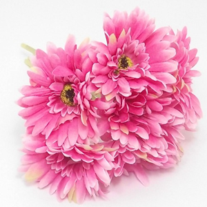 Decoflorall Zijde Gerbera bundel 7st Hot Pink Zijde Mini Gerbera bundel