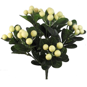 Decoflorall Besjesboeket Cream 38cm. Besjesboeket cluster bush