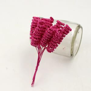 Decoflorall Foam Curly Stamen Bacca pick RoseRed 12/bundel voor corsages en inpakken