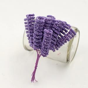 Decoflorall Foam Curly Stamen Bacca pick Lila 12/bundel voor corsages en inpakken