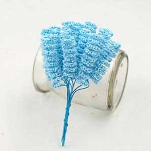 Decoflorall Foam Curly Stamen Bacca pick Blauw 12/bundel voor corsages en inpakken