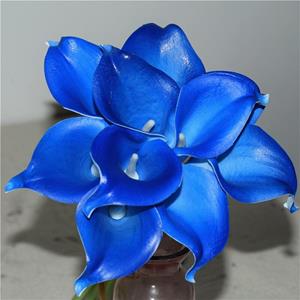 Decoflorall Calla Real Touch Bright Blue +/- 7 cm. en 37cm lang. / st Calla Real Touch +/- 7 cm.