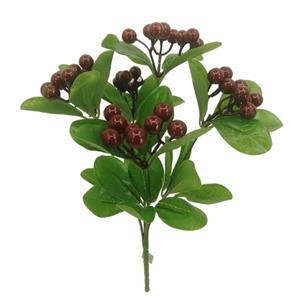 Decoflorall BERRY BUSH BURGUNDY 32cm Bordeaux bessen Kunst Bessentak Berry bush  