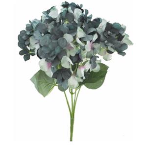 Decoflorall Hortensia GROOT HYDRANGEA BUSH TEAL/GREEN 45 cm Zijdebloem flowerwall vuller