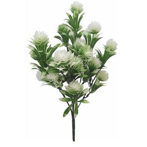 Decoflorall Vuller 32cm PLASTIC FILLER BUSH WHITE/GREEN corsage vuller of in klein potje