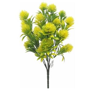 Decoflorall Vuller 32cm PLASTIC FILLER BUSH YELLOW/GREEN corsage vuller of in klein potje