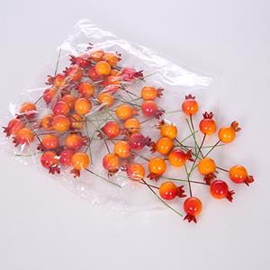 Decoflorall Besjes op draad 18 mm zak 48st Oranjerood Besjes op draad  