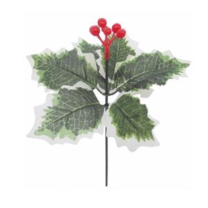 Decoflorall Hulst BONTBLAD met besjes Holly and berry doos +/- 144 Hulst BONT met besjes