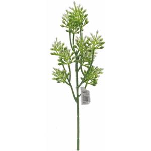 Decoflorall Corsagevuller 38cm PLASTIC BERRY SPRAY WHITE/GREEN voor boeketten of corsages