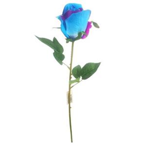 Decoflorall Zijderoos Kameleon roos 54cm VELVET TOUCH SINGLE ROSEBUD BLUE/PURPLE / stuk Chic groos per stuk