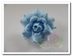 Decoflorall Rose head lichtblauw zijde +/- 4 cm./stuk Rose head lichtblauw zij