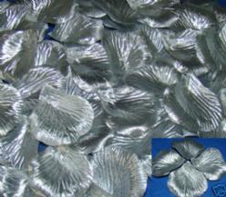 Decoflorall Blad zijde blaadjes zilver rozenblaadjes / pakje Blad zijde blaadjes zilve