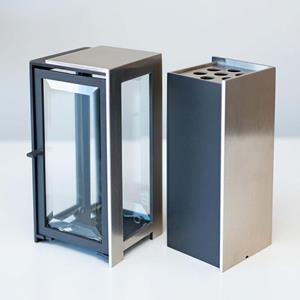 Urnwebshop Design RVS Grafset, Mix Matzwart en Matzilver